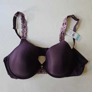 NWT Natori Lace Under wire Bra, 36C, Dark Purple and Spanish Rose